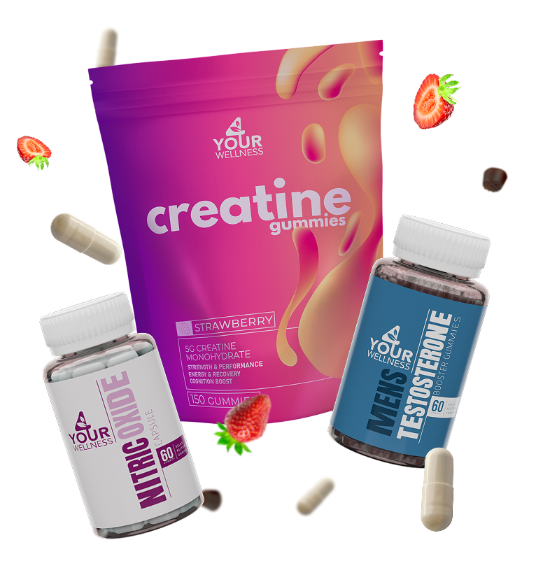 Assorted 4YWN supplement bottles arranged together